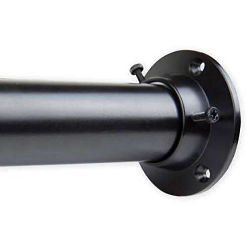 Rod Desyne 1.5" Premium Heavy Duty Adjustable Closet Rod with Socket Set, 28 x 48, Black