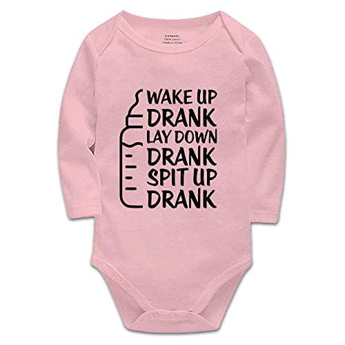 Wake Up Drank Lay Down Drank Spit Up Drank - Funny Cute Infant Creeper, Baby Bodysuit 0-24 Months
