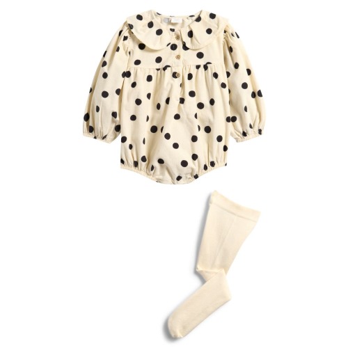 Polka Dot Romper & Tights Set