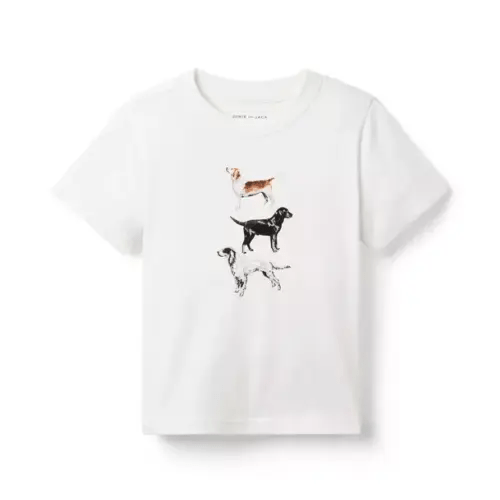 Boy White Dog Trio Tee by Janie and Jack