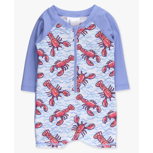 RuffleButts Boys Long Sleeve One Piece Rash Guard