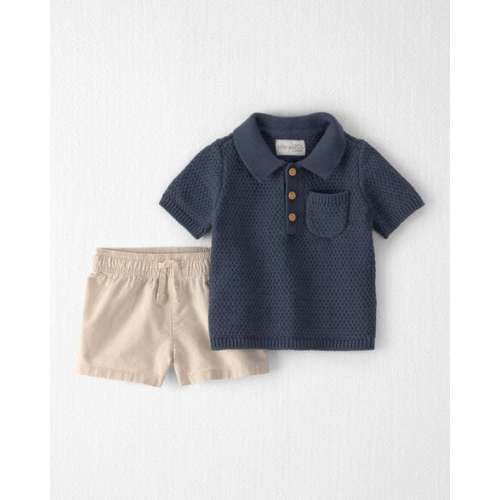 Baby Boy 2-Piece Organic Cotton Sweater Knit Top & Short Set - Little Planet | Carter's