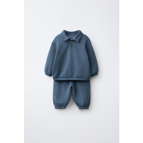 POLO COLLAR SWEATSHIRT AND JOGGER PANTS SET - Light beige | ZARA United States