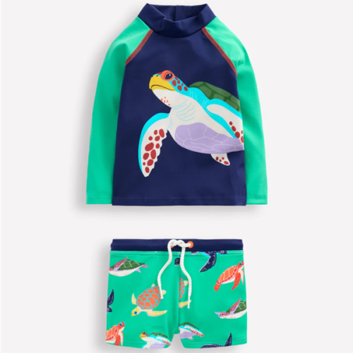 Fun Rash Vest Set-Aquamarine Blue Turtles | Boden USA