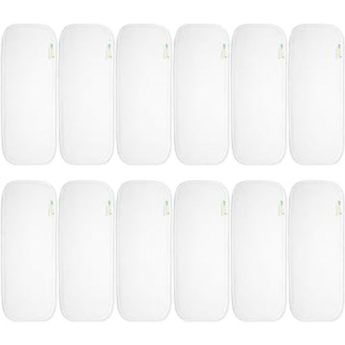 wegreeco Reusable Soft 4 Layers 12 Pack Inserts for Baby Cloth Diaper,High Absorbing Washable Liners