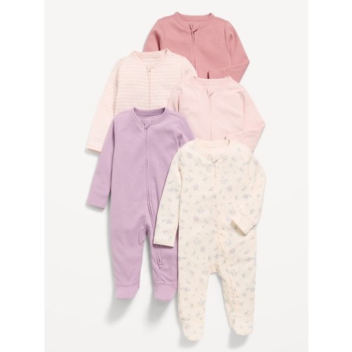2-Way-Zip Sleep & Play Footed One-Piece 5-Pack for Baby