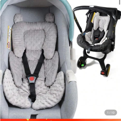 3in1 Baby CarSeat Head Support For Infant, Reversible Soft Infant Car Seat Insert Newborn Boy Girl, Breathable Head Body Support Pillow Cushion,Stroller,Swing,Bouncer,Baby Registry,Grey | SHEIN USA