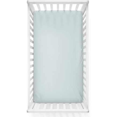 Caden Lane Fitted Crib Sheet, Breathable & Temperature-Regulating Bamboo Viscose Fabric with Elastic Edges, Fits Standard Size Baby Crib & Toddler Mattresses 28"x52", Machine Washable, Lily Pad Green