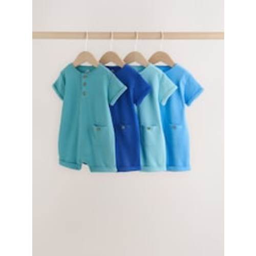 Buy Green Grandad Button Neck Baby Rompers 4 Pack from Next USA