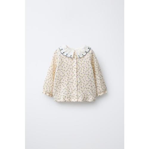 FLORAL TEXTURED SHIRT - Ecru | ZARA United States