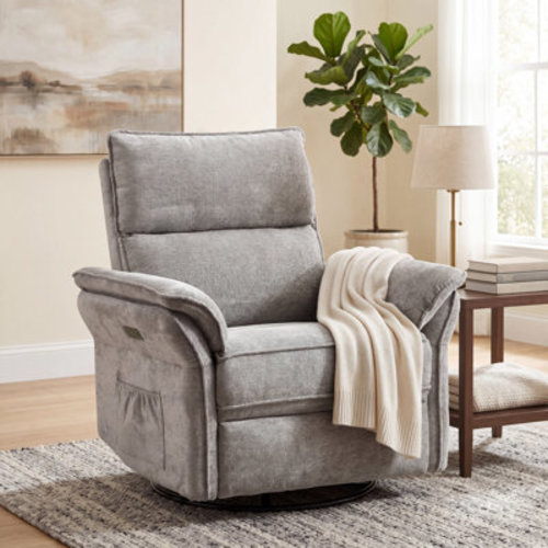 Latitude Run® Oversized Power Recliner Chair Swivel Glider With Massage And Heat & Reviews | Wayfair