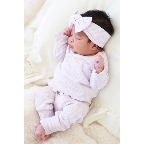 2pc Waffle Crossover Top & Bottom | Barely Orchid