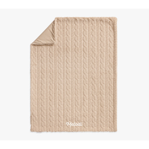 Cozy Cable Faux Fur Baby Blanket