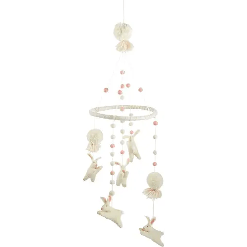 Mud Pie Nursery Crib Bunny Mobile, White