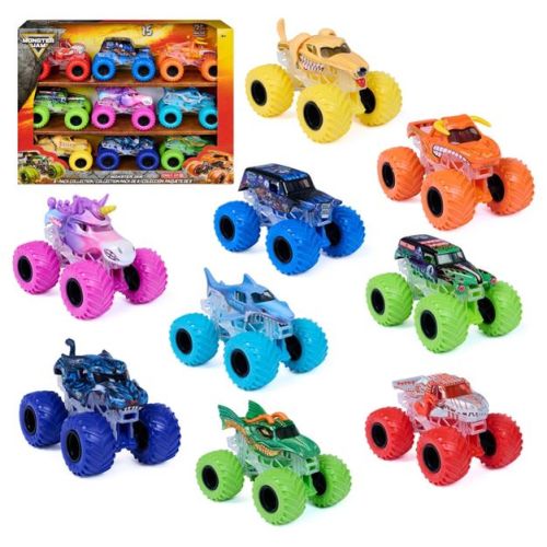 Monster Jam 1:64 Scale Die-Cast Vehicle Collection 9-Pack Toy Vehicles