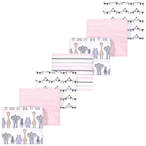 Luvable Friends Hudson Baby Flannel Receiving Blankets 7pk, Sweet Safari