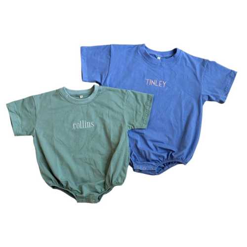 Personalized Embroidered Tshirt Bubble Romper