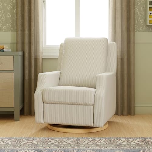 Namesake Crewe Glider Recliner Nursery Chair - GREENGUARD Gold & Certi-PUR US Certified Rocker Recliner - Glider Rocking Chair for Nursery & Living Room - Electronic, 270° Swivel, Fog Chatham