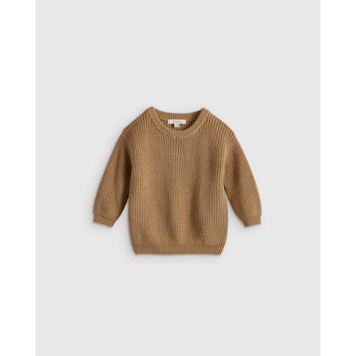 100% Organic Cotton Fisherman Tunic Sweater in Camel