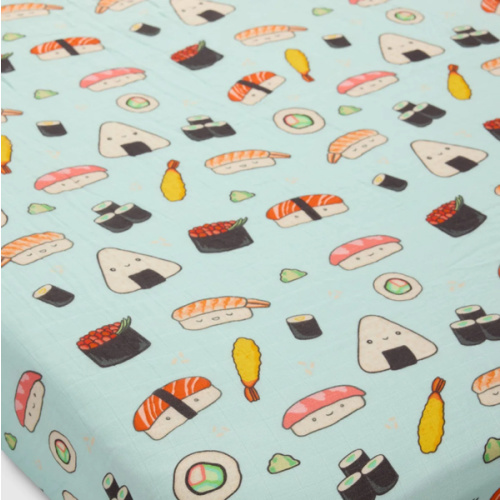 Crib Sheet in Tanboocel® Bamboo Viscose - Sushi