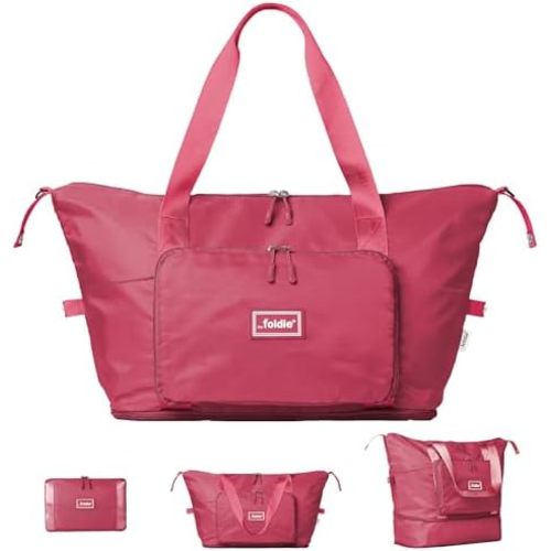 The Foldie Foldable Travel Bag for Women - 40L Weekender Bag with Multiple Pockets - Carry On Expendable Travel Bag