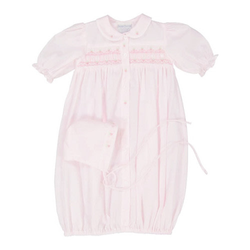 Ribbon Smocked Take Me Home Gown with Bonnet