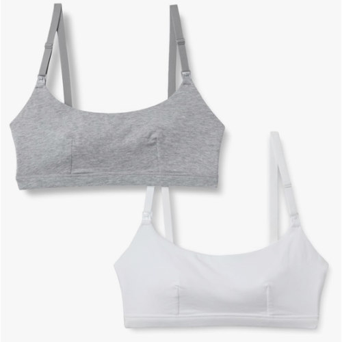 Amazon Essentials Women's Cotton Jersey Comfort Nursing Bra, Pack of 2