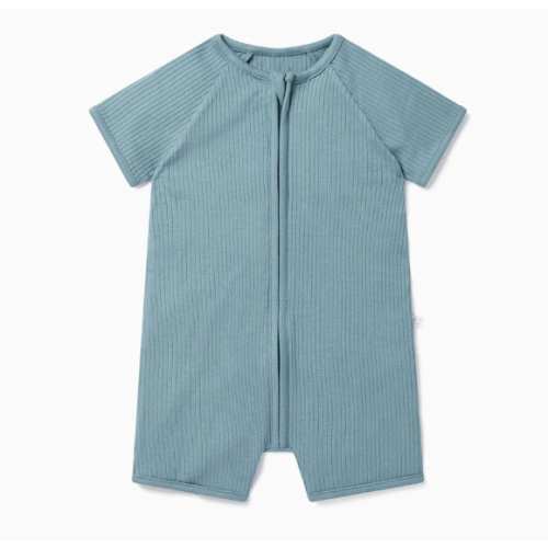 Ribbed Zip Summer Sleepsuit Ribbed Blue / 0 - 3 M