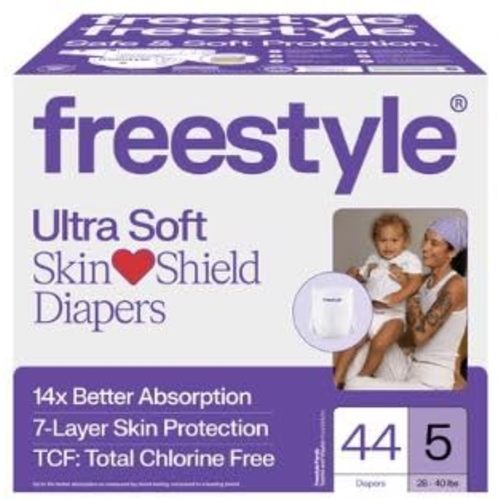 Free~Style Hyper Absorbent Ultra Soft TCF Baby Diapers (Size 5, 44 Count)