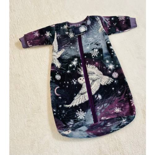 Unisex, Purple Mystic Snowy Owl, Cozy Fleece Sleep Sack, Sleeping Bag, Baby/Toddler, 0-3 Months up to 4T Sizes