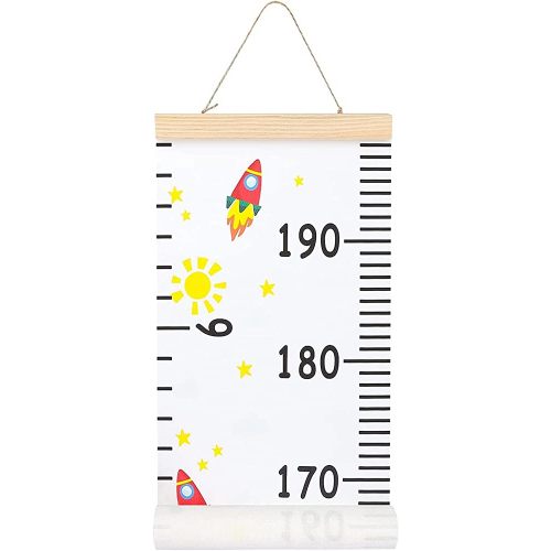 MIBOTE Baby Growth Height Chart Handing Ruler Wall Decor for Kids, Canvas Removable Height Growth Chart 79" x 7.9" (Colorful)