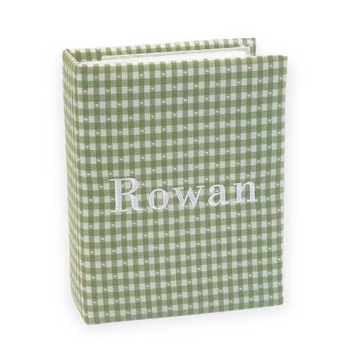 Baby Gingham Small Hardbound Photo Album // Personalized Baby Album, Keepsake Photo Storage, Baby Shower Gift