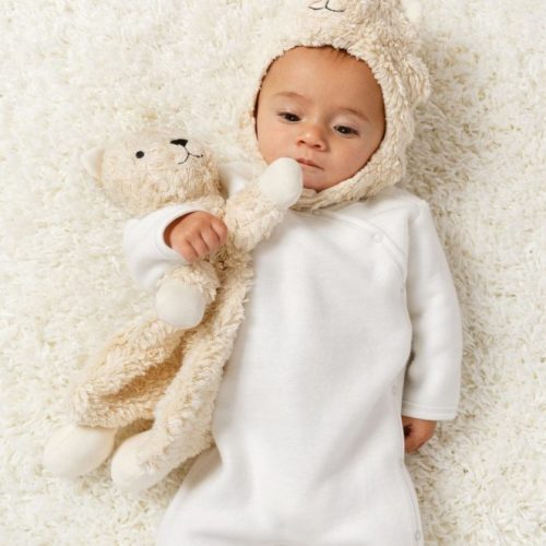 Under the Nile Organic Flat Toy in Sherpa Snuggle Bear - Organic Bunny