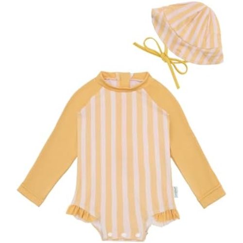 babygoal Baby Girls Long Sleeve One Piece Rash Guard Swimsuit with Zipper, UPF 50+ Sun Protection