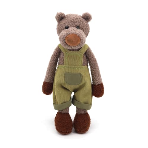 15" Adorable Bear Stuffed Animals with Green Overalls for Kids and Newborn Baby,Dressed Stuffed Teddy Bear Plush Toys for Boys and Girls,Great Gifts on Birthday,Christmas,Machine Washable