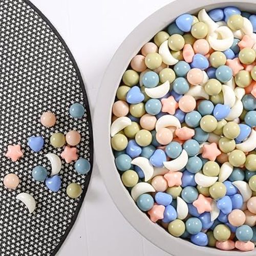 GOGOSO Star Heart Moon Ball Pit Balls, Shaped Play Balls for Ball Pit, 100 200 500 1000 Crush Proof Bpa Free Kids Toddler Baby Pastel Pelotas