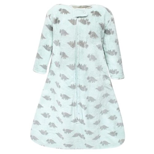 Hudson Baby Unisex Baby Plush Sleeping Bag, Sack, Blanket, Long-Sleeve Triceratops, 6-12 Months