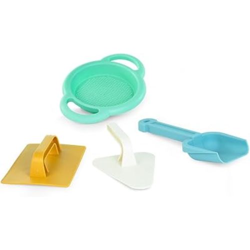 Miniland Beach Essentials, Sand Toys, Outdoor Toys for Toddlers 1-3, Beach Toys for Toddlers 1-3, Outdoor Play for Beach Vacations and Pool Fun | ECO Construction Sand Set