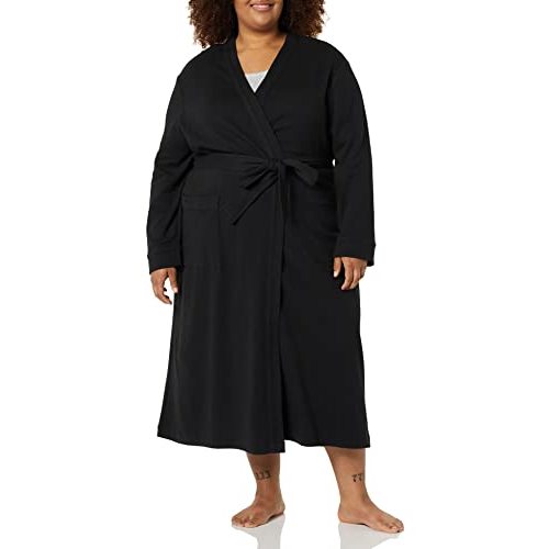 Amazon Essentials Women's Lightweight Waffle Full-Length Bath Robe with Pockets (Available in Plus Size)