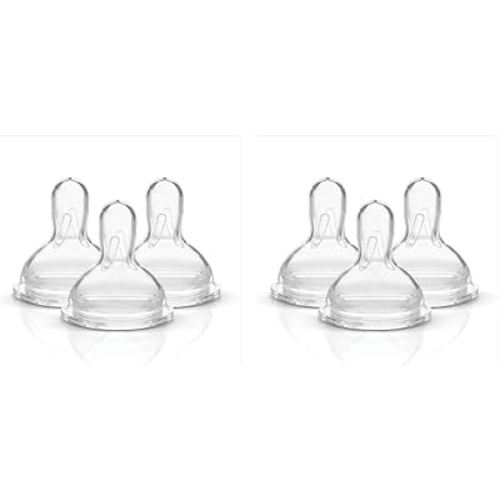 Medela Slow Flow Spare Nipples with Wide Base, Compatible with Medela Storage Bottles, Made Without BPA, 3 Count (Pack of 2)