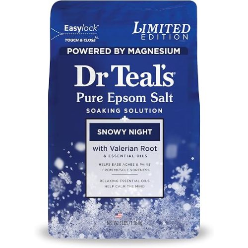 Dr Teal's Epsom Salt Magnesium Soak, Snowy Night, 3 lbs