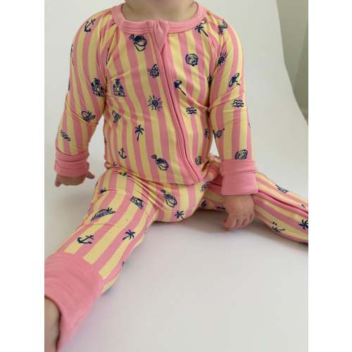 Sandy Shores - Zipper Footie Pajamas