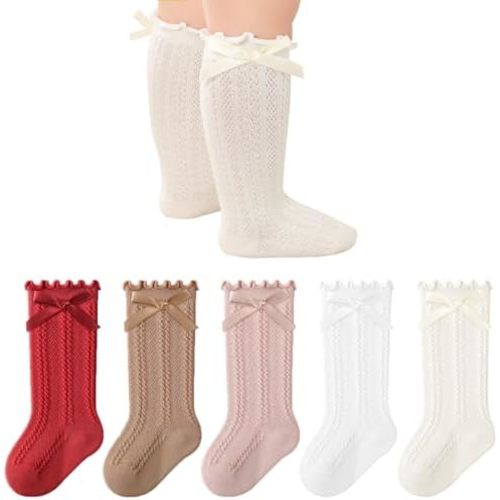 Baby Knee High Socks Non Slip Ruffled Sock Long Stockings for Toddlers Kids Boys Girls Spring Autumn Winter