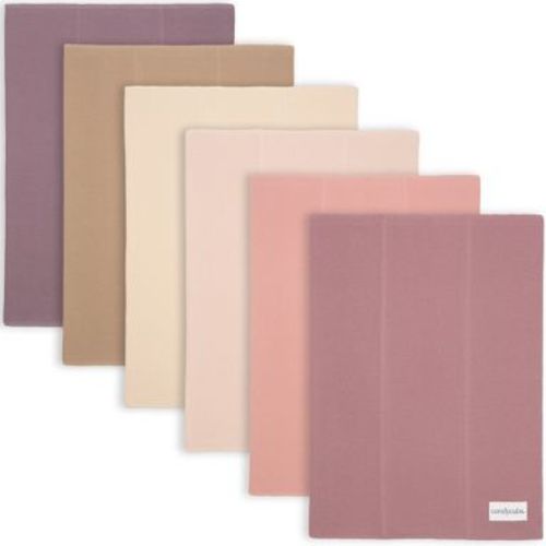 Burp Cloths 100% Cotton Washcloths for Boys and Girls by Comfy Cubs (Multi Girl, Pack of 6)