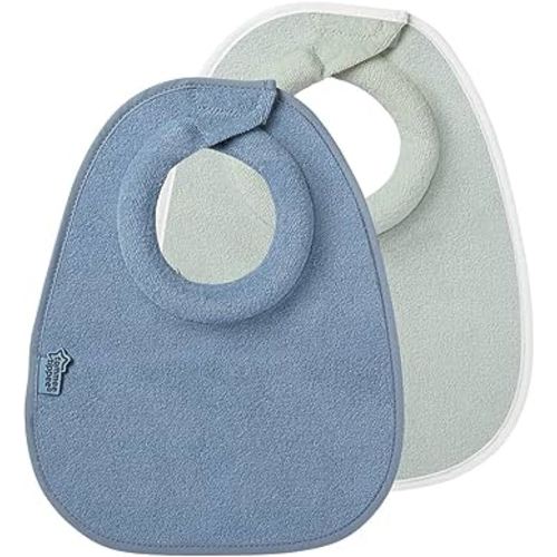 Tommee Tippee Milk Feeding Bibs, Comfeefit, Super Soft and Extra Absorbent, Adjustable and Reversible, OEXO-TEX Approved Material, Pack of 2