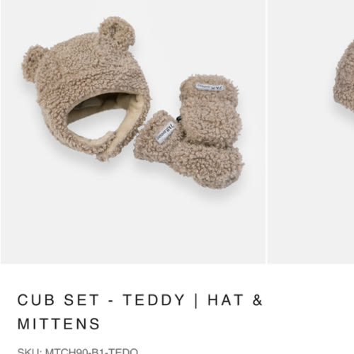 Cub Set - Teddy | Hat & Mittens