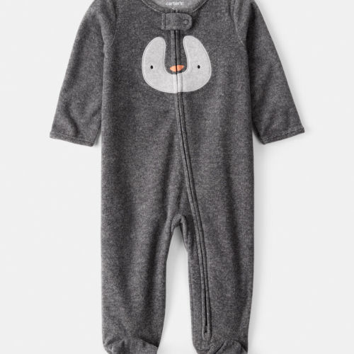 Baby Penguin Loose Fit Sleeper - Grey | Carter’s Oshkosh Canada