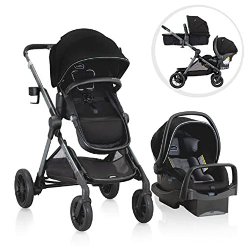 Pivot Xpand Modular Travel System with LiteMax Infant Car Seat with Anti-Rebound Bar (Ayrshire Black)