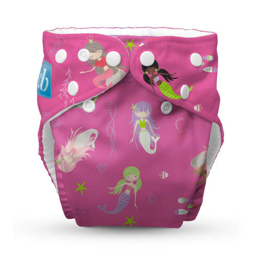 Reusable Cloth Diaper: One Size with Fleece (Pack of 1) - Mermaid Zoe – Charlie Banana