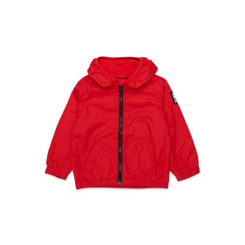 Diesel Kids Logo Patch Zipped Hooded Jacket